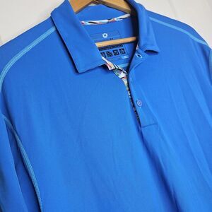 Ibkul Mens Polo‎ Shirt Icefil Technology Upf 50 Wicking Golf Sports Size XL Blue